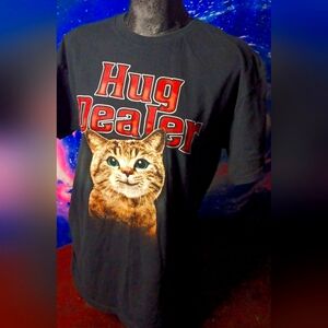 Hug Dealer Cat Tee | Funny Graphic Meme Shirt | Chaos Casual Top